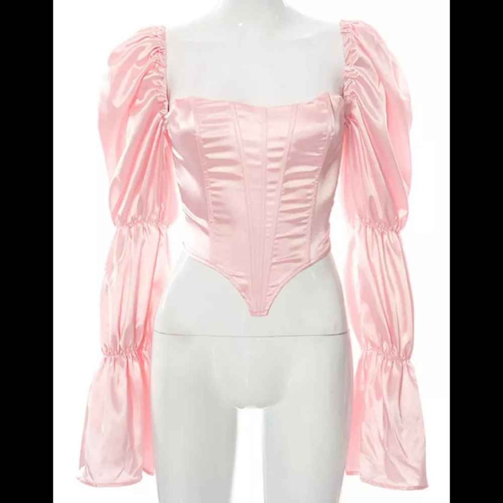New satin Barbie style blouse. Top. Corset.
